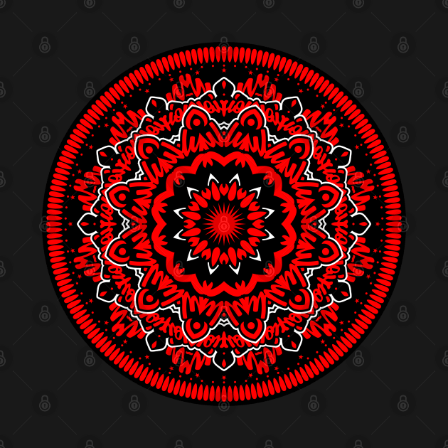 Flower Mandala Red Black by CreativeWear