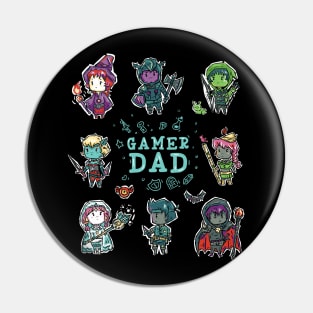 Gamer Dad Fantasy RPG Characters Pin