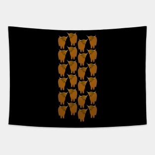 Cute Highland Cattle Pattern Tapestry