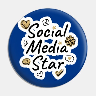 Social Media Star Text Design Pin