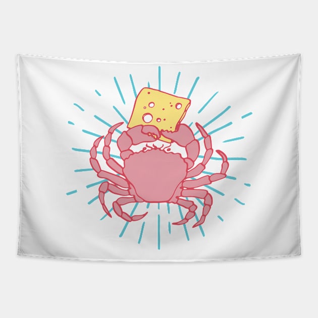 Mighty cheese crab Tapestry by Rigipedia