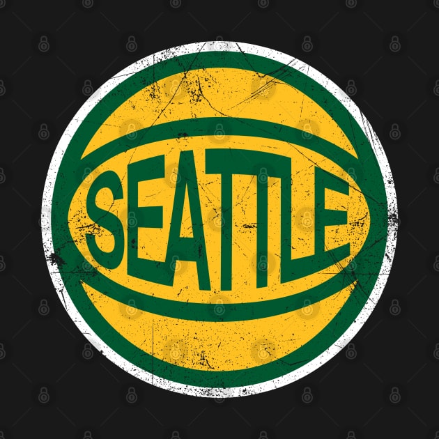 Seattle Retro Ball - Green 2 by KFig21