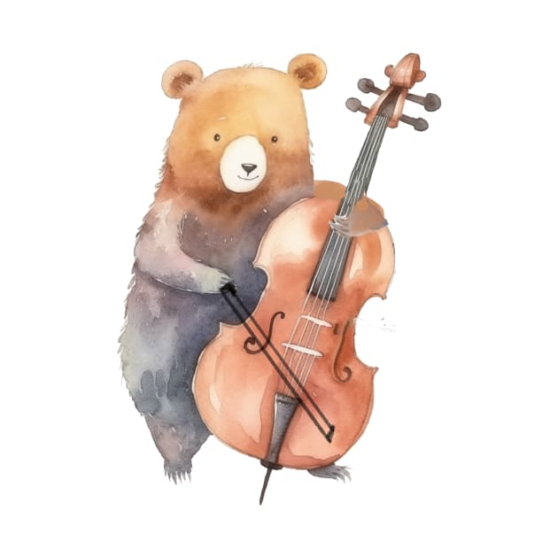 double bass bear by Tees of Joy
