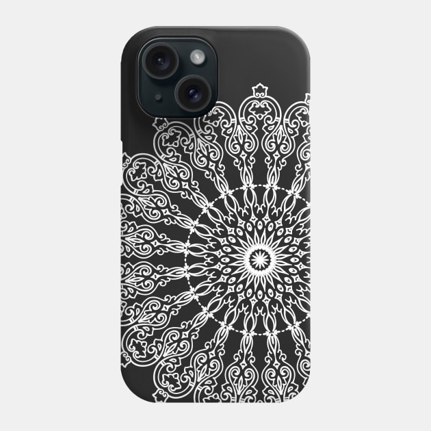 Vintage Contour Ornaments Mandala white Phone Case by EDDArt