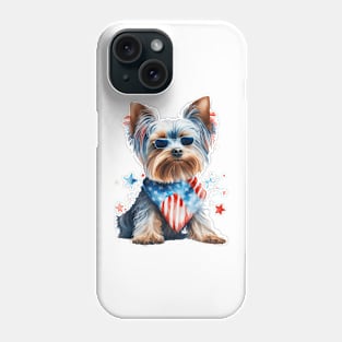 4th of July Yorkshire Terrier #3 Phone Case