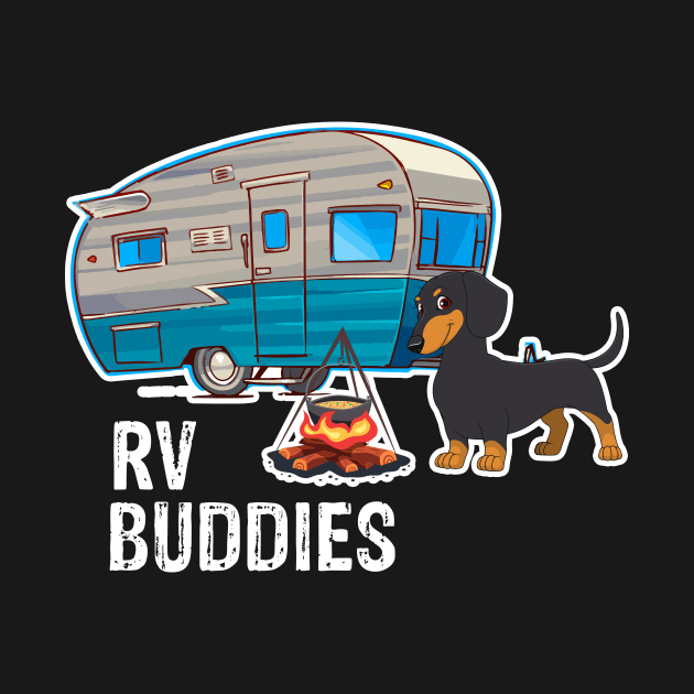 Dachshunds Dog Rv Buddies Pet Lovers Funny Camping Camper by franzaled