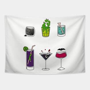 Halloween Cocktails Tapestry