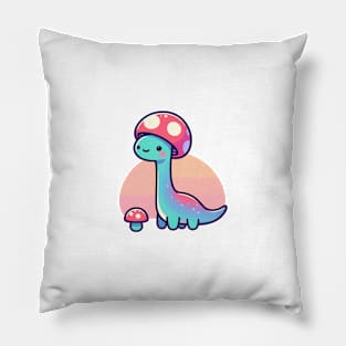 Kawaii simple Mushroom Hat Dinosaur Brontosaurus Pillow