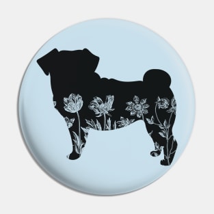 Floral Pug Pin