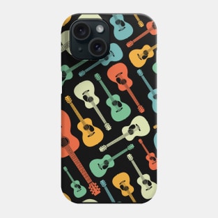 Acoustic Guitar Seamless Pattern Retro Theme Phone Case