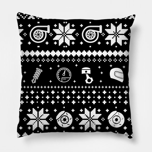 The ugly automotive enthusiast sweater Pillow by cowtown_cowboy