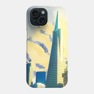 SF Transamerica Pyramid Scenery - Relaxing Anime Sunset Scene Phone Case