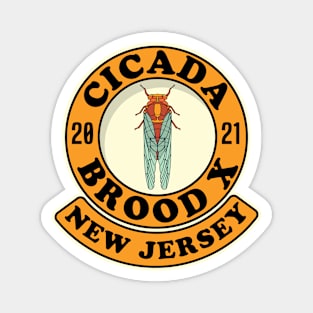 Cicada 2021 Brood X New Jersey NJ Magnet