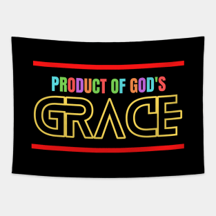 Product Of God's Grace | Christian Typography Tapestry