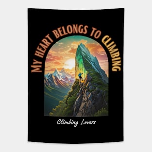 My heart belongs to climbing. Climbing Tapestry