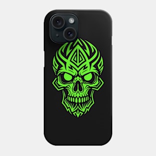 Neon Green Tribal Skull Phone Case