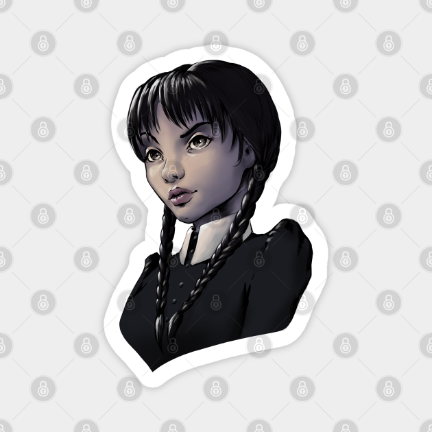 Wednesday Addams Cartoon - Wednesday Addams - Magnet | TeePublic Wednesday Addams Cartoon - Wednesday Addams - Magnet | TeePublic
