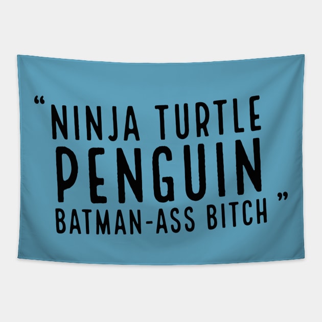 Fasbytes Reality-TV 90 day fiance Ninja Turtle Penguin Stamp Tapestry by FasBytes