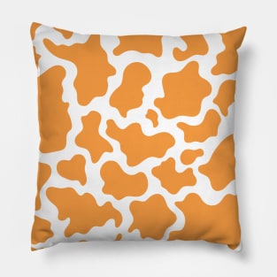 Orange Cow Print Pillow