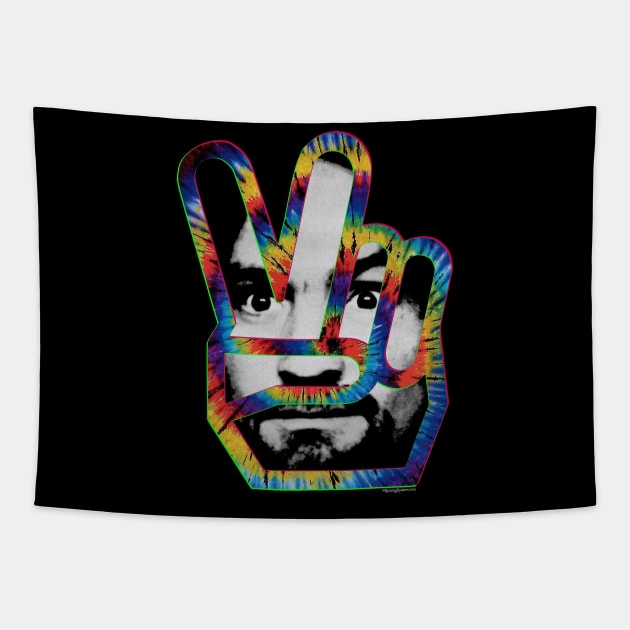 Charles Manson - PEACE! Tapestry by RainingSpiders