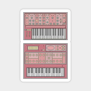 Red Retro Synthesizer Magnet