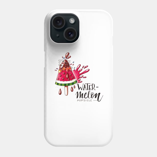 Watermelon popsicle Phone Case by BlueInkStudio