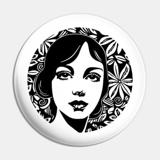 Retro Mod Girl Pin