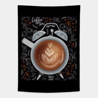 Coffee time, espresso with fresh beans Tapestry