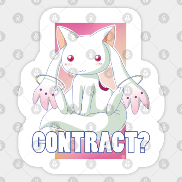 Kyubey Manga Sticker Teepublic Puella magi madoka magica (unofficial) channel. teepublic