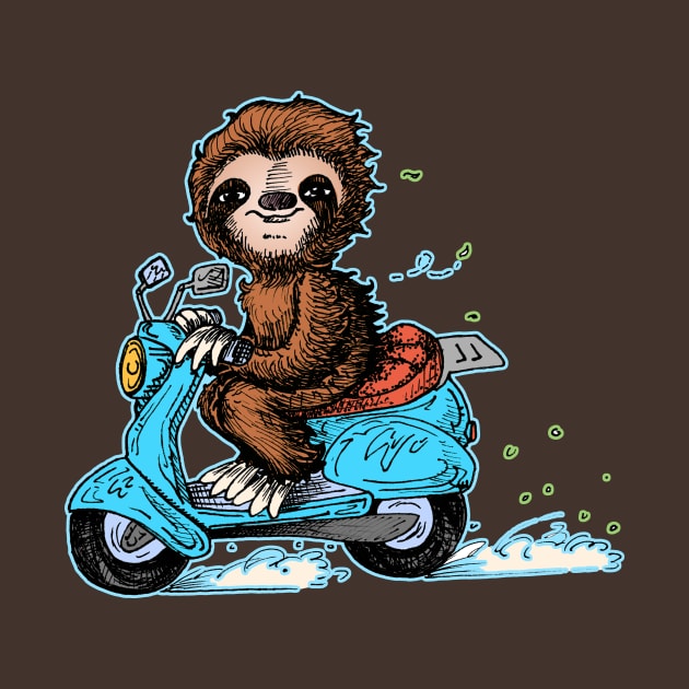 Scootin' Sloth Moped by LyddieDoodles