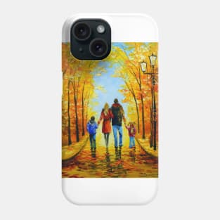 A walk with the whole family in the Park Phone Case