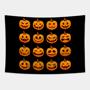 Funny Pumpkin Emoji Tapestry