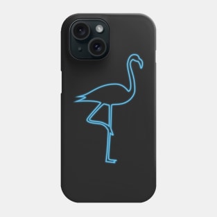 Neon blue flamingo Phone Case