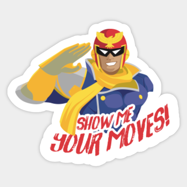 Show Me Your Moves Captain Falcon F Zero Nintendo Sticker Super Smash Bros Aufkleber Teepublic De Show Me Your Moves Captain Falcon F Zero Nintendo Sticker Super Smash Bros Aufkleber Teepublic De