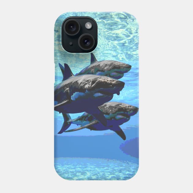 Shark Trio Phone Case by Ironmatter