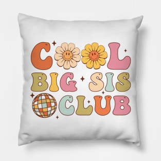 Cool Big Sis Club Funny Big Sister Retro Pillow