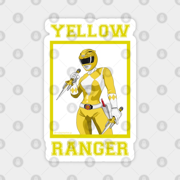 Trini Yellow Ranger Magnet by Zapt Art