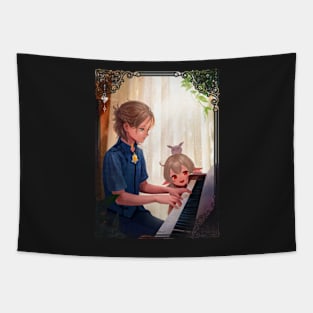 Albedo and Klee playing Piano Tapestry