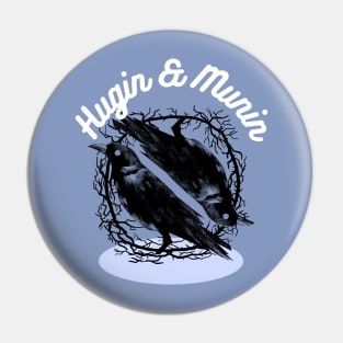 Hugin a munin, Huginn and Muninn Nordic Odin Norse God ravens Pin