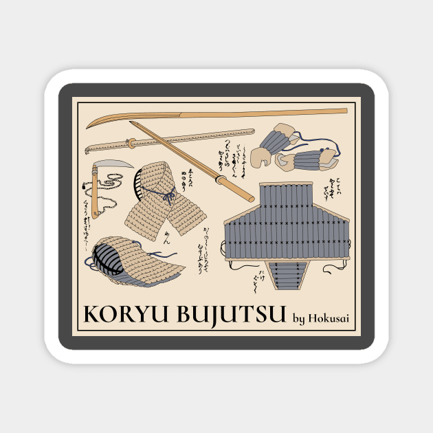 Koryu Bujutsu by Hokusai Magnet by Mosaicblues