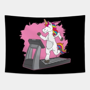 Unicorn treadmill shirt Tapestry