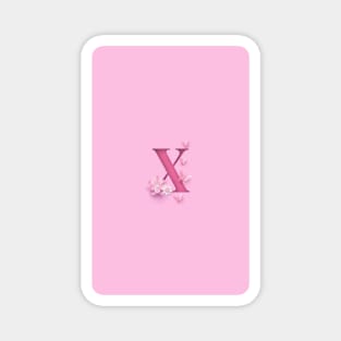 X Letter Personalized, Pink Minimal Cute Design, Birthday Gift, Christmas Gift Magnet