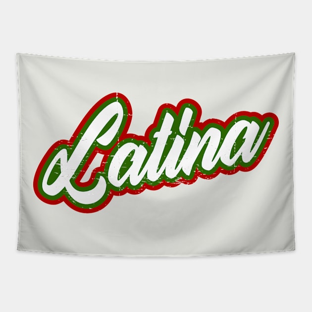 Latina - red white green design Tapestry by verde