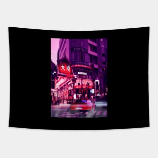 Car Tokyo Neon Synthwave 2077 Tapestry