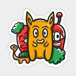 Monster Character Doodle Art Magnet