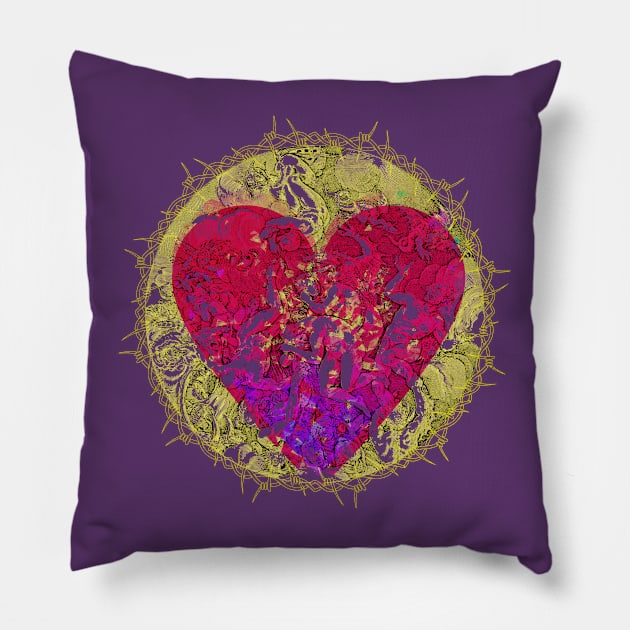 Hearts of Hell Pillow by psanchez