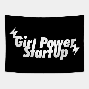 Girl Power StartUp T-Shirt -WHITE Tapestry
