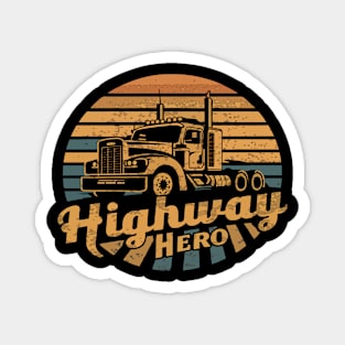 Vintage Trucker Retro Design For Husband Semi-Trailer Magnet