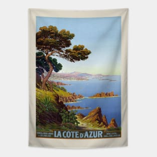 La Côte d'Azur France Vintage Poster 1920 Tapestry