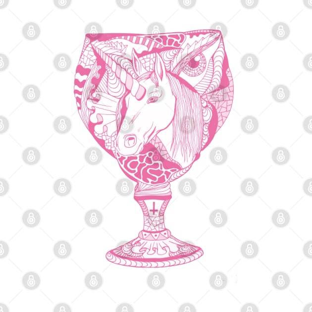 Pink  Unicorn Goblet by kenallouis